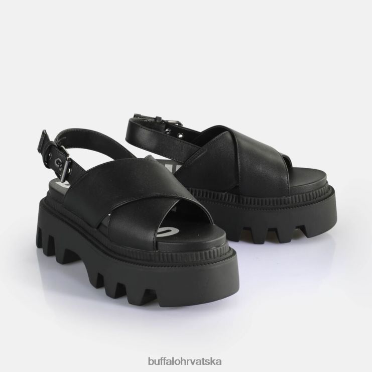 crno Buffalo flora sandale s križnom platformom veganske |sandale TDD6T164
